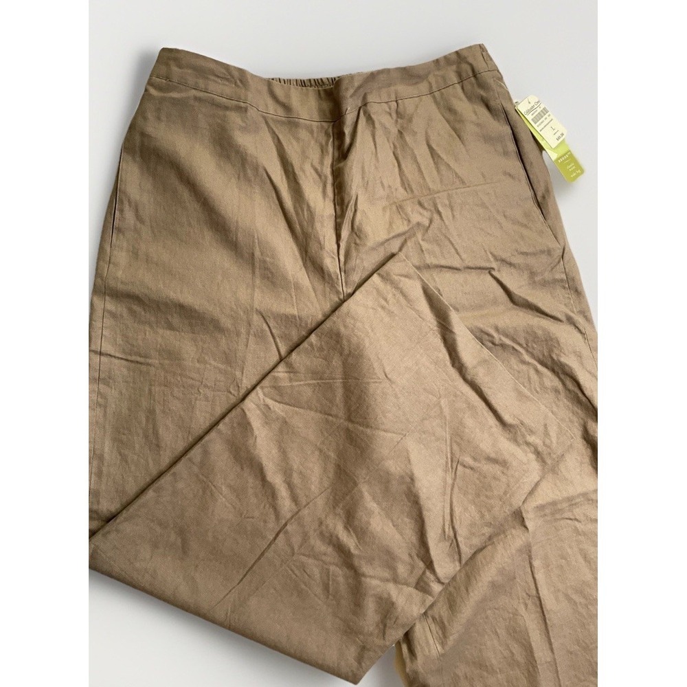 Coldwater Creek Brook Linen Pant Size Large Wide Leg Coastal Boho Lagen Scandi